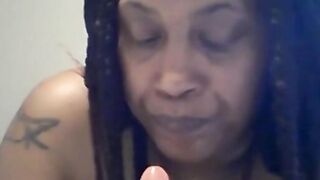 BBW Solo Female Plays with Dildo - Nasty Deep Throat 2