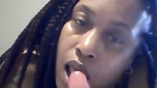 BBW Solo Female Plays with Dildo - Nasty Deep Throat 2