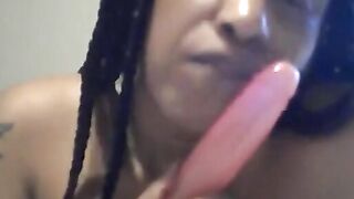 BBW Solo Female Plays with Dildo - Nasty Deep Throat 2