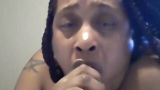 BBW Solo Female Plays with Dildo - Nasty Deep Throat 2