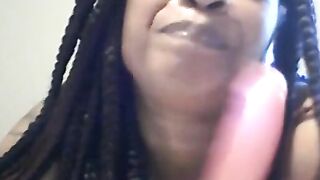 BBW Solo Female Plays with Dildo - Nasty Deep Throat 2