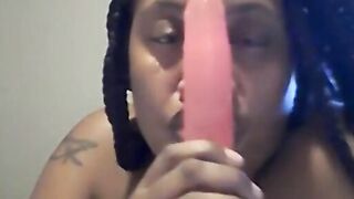 BBW Solo Female Plays with Dildo - Nasty Deep Throat 2