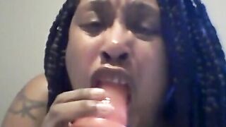 BBW Solo Female Plays with Dildo - Nasty Deep Throat 2