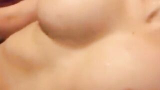 Amateur Couple's Cum-Covered Tits Threesome
