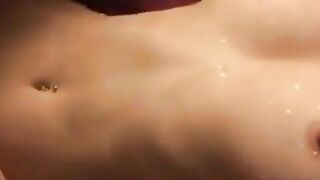 Amateur Couple's Cum-Covered Tits Threesome