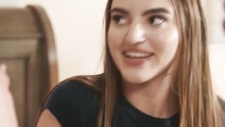 Petite teen stepdaughter sucks and rides stepdads big cock