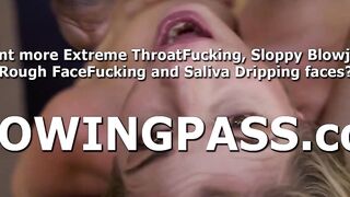 Big tits blonde milf gagging on and gets throated by a bbc