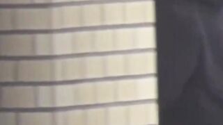 Hidden cam watches a pretty Asian lady piss in a corner