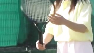 Voyeur films two tennis babes dressing after a sweaty match