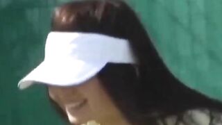 Voyeur films two tennis babes dressing after a sweaty match