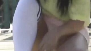 Voyeur films two tennis babes dressing after a sweaty match