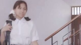 MILF and schoolgirl smash youthful white boy with huge dick.