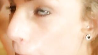 Amateur Blonde Blowjob Facial Close-Up