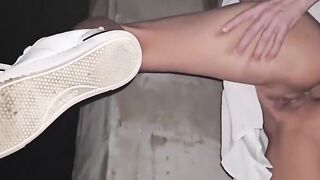 Sexy milf ass fucking porks with very first rendezvous in the rain on the street.