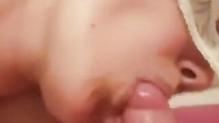 German Blonde Amateur Blowjob and Cum Swallowing