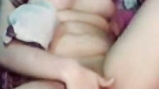 Big-Titted Asian Girl Rides Her Dildo on Webcam