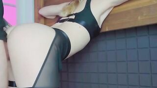 Dolly Rud, stockings, handcuffs, gag, and your weenie in my mouth.