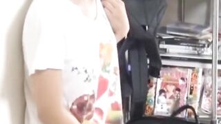 Solo Japanese hottie caught fingering tight pussy for fun