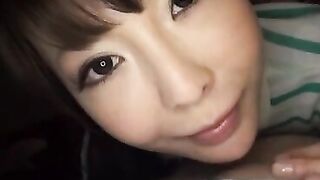 Hottie gives head and handjob