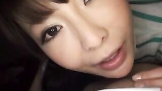 Hottie gives head and handjob