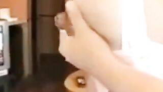 Asian Amateur With Big Tits & Nipples Lactates Milk Rain