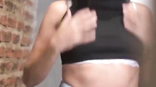 Massaging then fucking busty Latina after showing her the new apartment