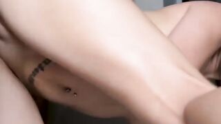 Massaging then fucking busty Latina after showing her the new apartment