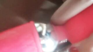 Wet Pin-up Girl Plays with Her Sex Toy 2