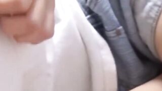 Witness Oriental gal drilling sensitive pussy with fingers