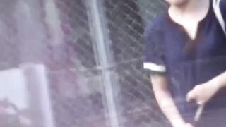 Voyeur snares Japanese chicks pissing in a public park