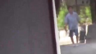 Voyeur snares Japanese chicks pissing in a public park