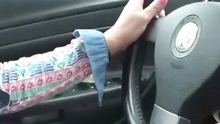 Public City Car Ride: Solo Female Orgasm with a Sex Toy