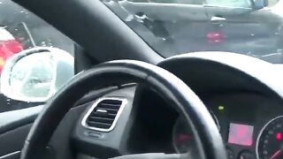 Public City Car Ride: Solo Female Orgasm with a Sex Toy
