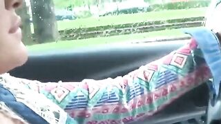 Public City Car Ride: Solo Female Orgasm with a Sex Toy