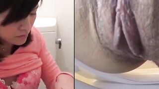 Asian gal pauses shopping to finger herself to squirt