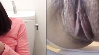 Asian gal pauses shopping to finger herself to squirt