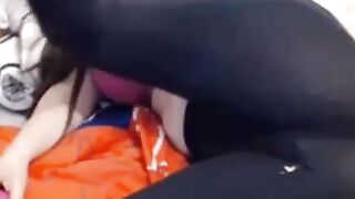 Russian Girl Teases in Spandex Yoga Leggings - Webcam Show