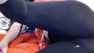 Russian Girl Teases in Spandex Yoga Leggings - Webcam Show