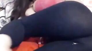 Russian Girl Teases in Spandex Yoga Leggings - Webcam Show