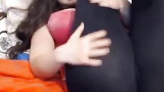 Russian Girl Teases in Spandex Yoga Leggings - Webcam Show
