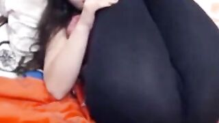 Russian Girl Teases in Spandex Yoga Leggings - Webcam Show