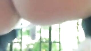Big Ass Brunette Masturbates Outside to Orgasm on Webcam 2