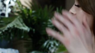 TS Autumn Rain rubs Little Pucks pussy using feet
