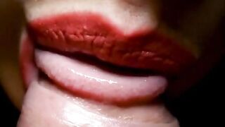 Close-up POV Blowjob with a Sexy Teen Brunette Babe