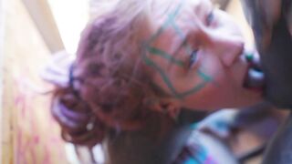 Tattooed hottie Anuskatzz has fun in the RV