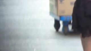 Japanese sluts followed by voyeur as they pee and wipe their pussies