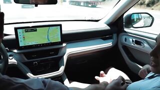 Tgirl Kasey Kei jerked off on the road