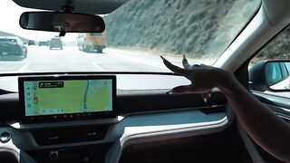 Tgirl Kasey Kei jerked off on the road