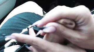 Tgirl Kasey Kei jerked off on the road