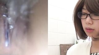Voyeur sets a cam under toilet to see various pissing pussies